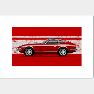 Classic japanese sports car for medium and dark backgrounds Posters and Art